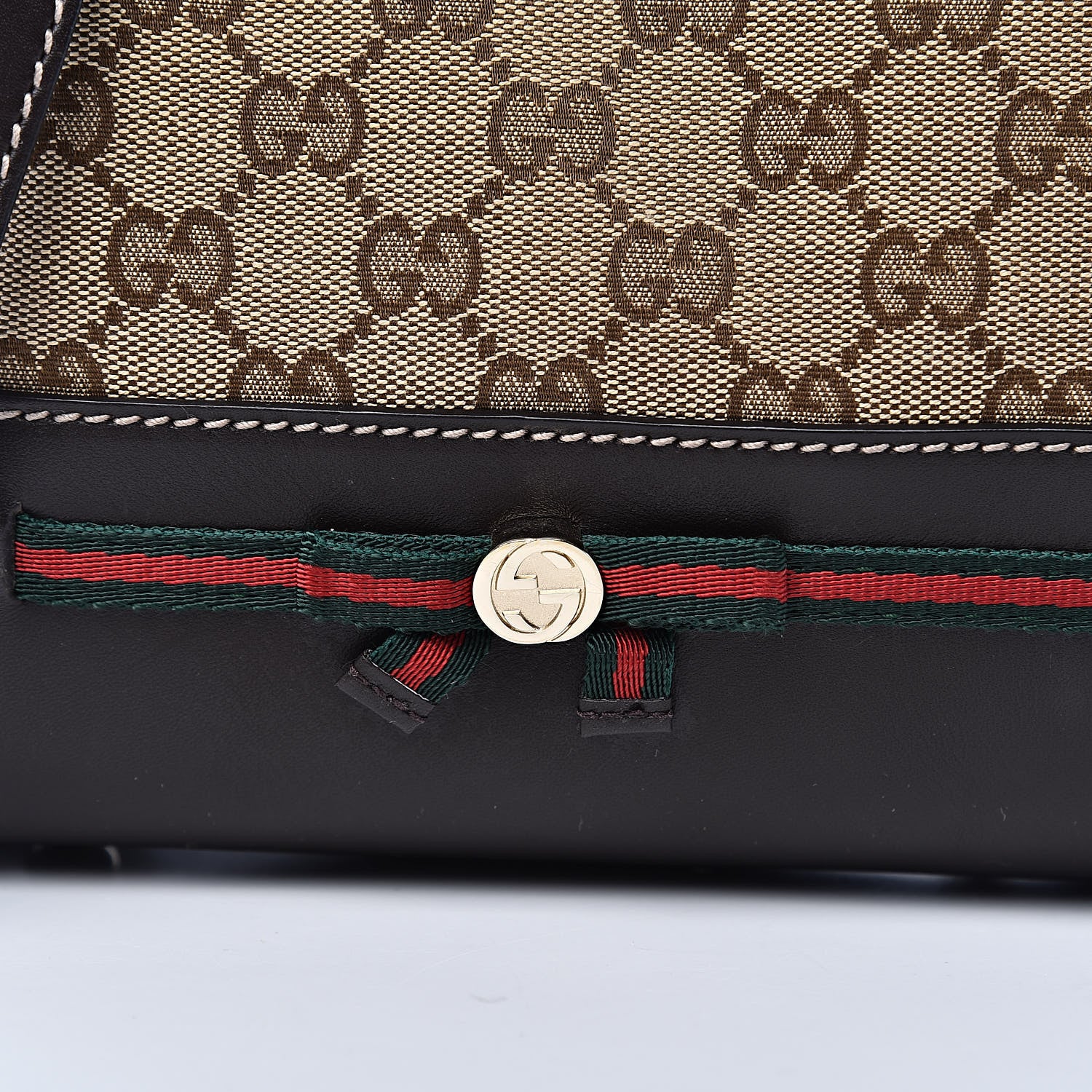 Gucci Monogram Web Mayfair Top Handle Satchel Dark Brown 12 of 12