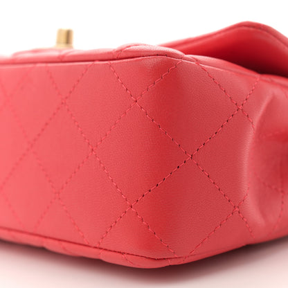 Chanel Lambskin Quilted Mini Rectangular Flap Red 10 of 12