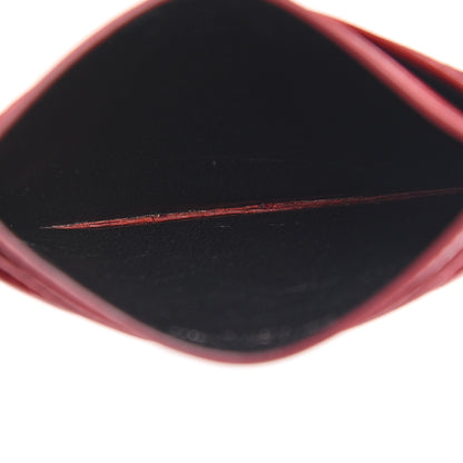 Saint Laurent Grain De Poudre Matelasse Chevron Monogram Credit Card Case New Red 4 of 8