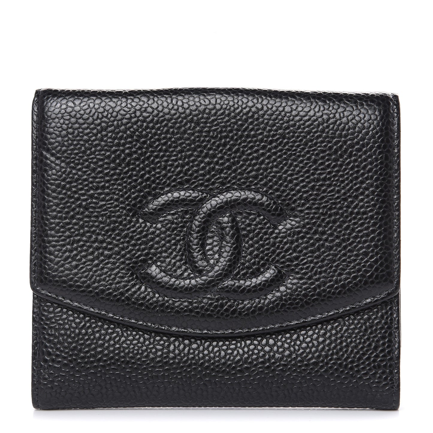 Caviar Timeless CC Compact French Wallet Black