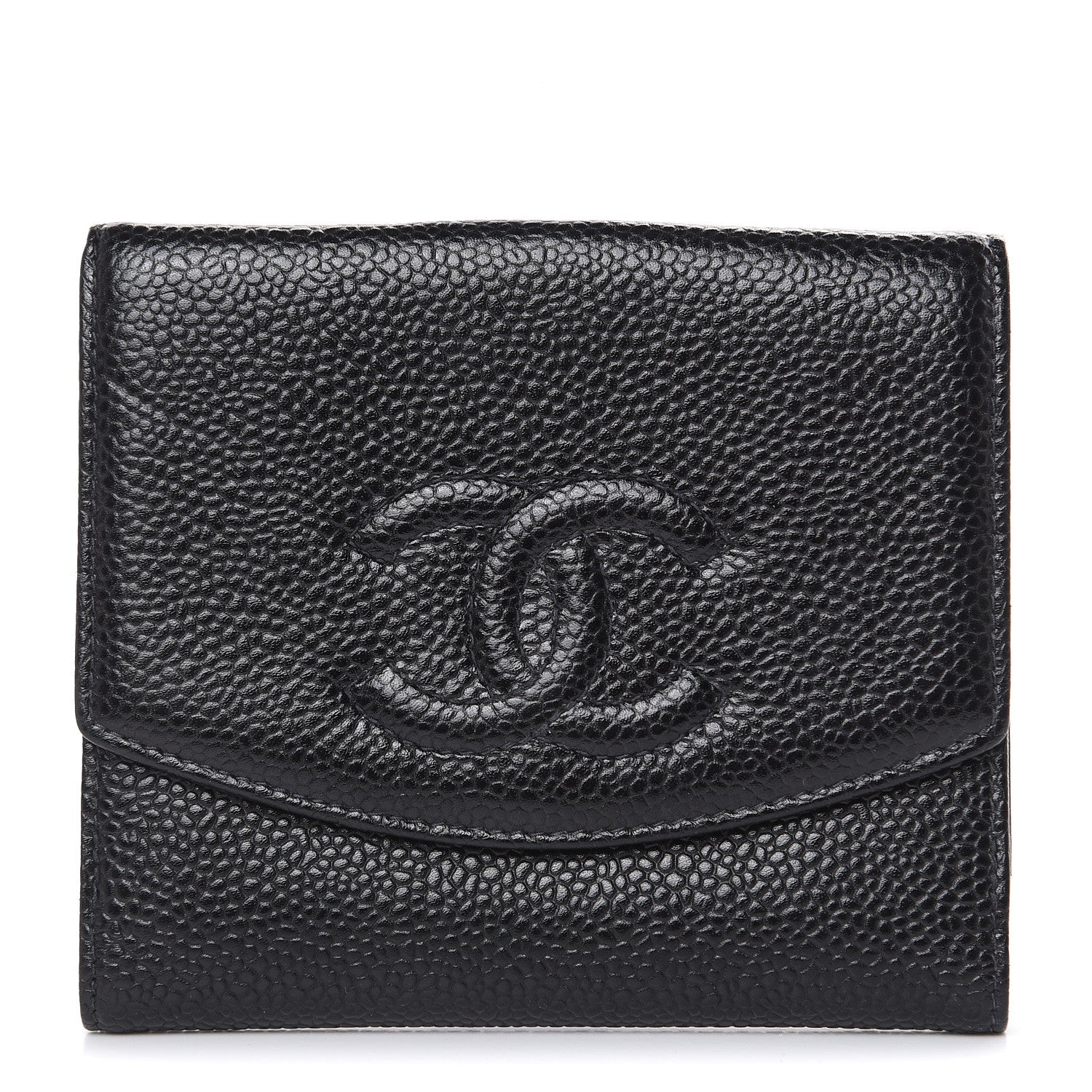 Chanel Caviar Timeless CC Compact French Wallet Black 1 of 10