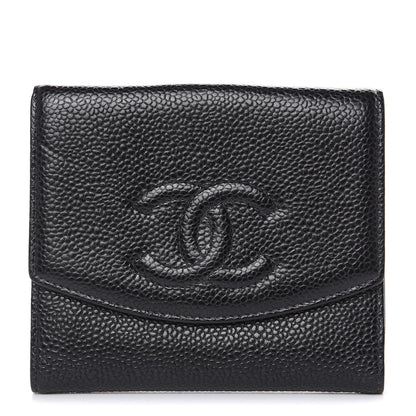 Chanel Caviar Timeless CC Compact French Wallet Black 1 of 10