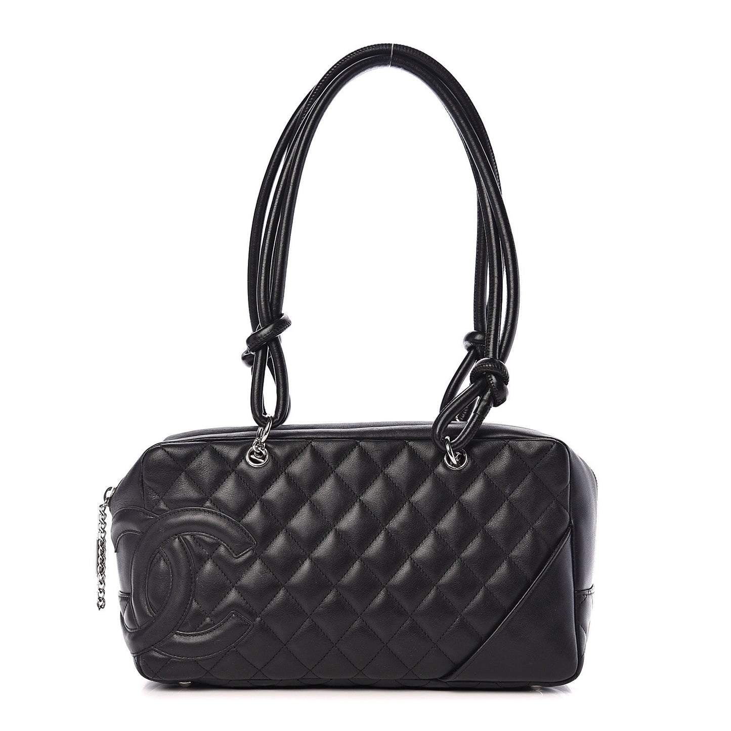 Calfskin Quilted Large Cambon Bowler Black