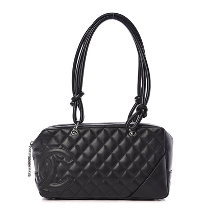 Chanel Calfskin Quilted Large Cambon Bowler Black 1 of 11