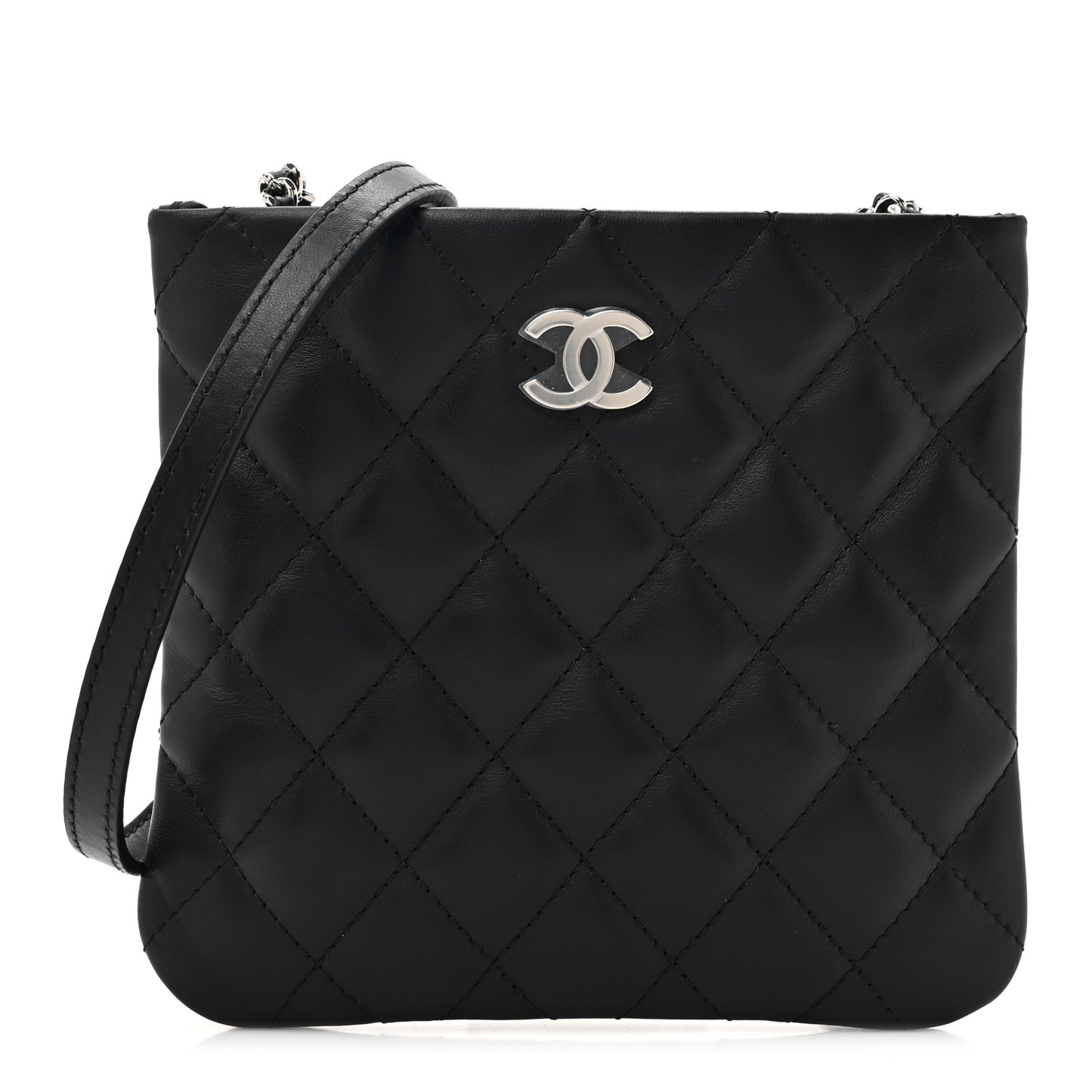 Lambskin Quilted Crossbody Bag Black