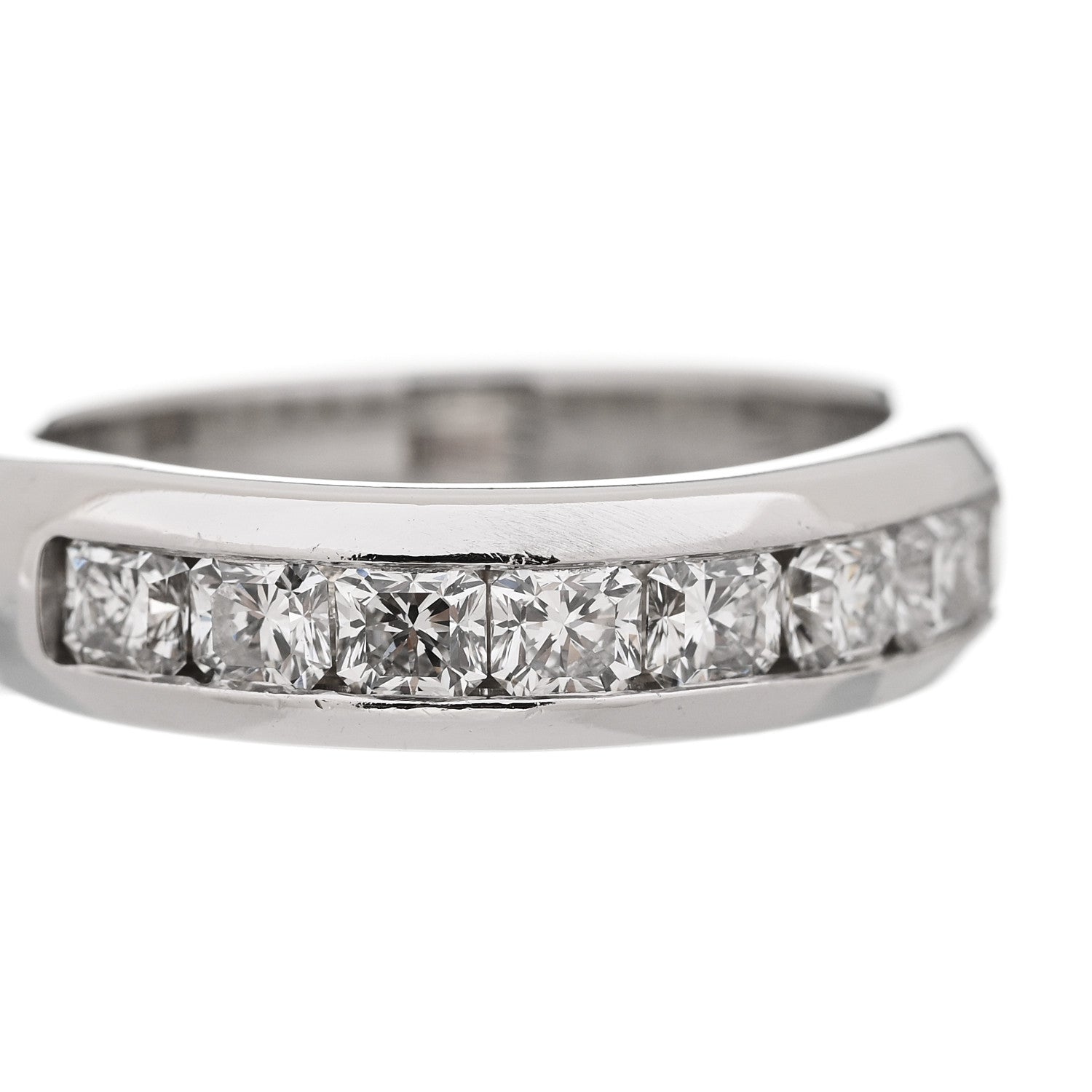 Tiffany Platinum Diamond Princess Lucida Half Circle Wedding Band Ring 50 5.5 6 of 6
