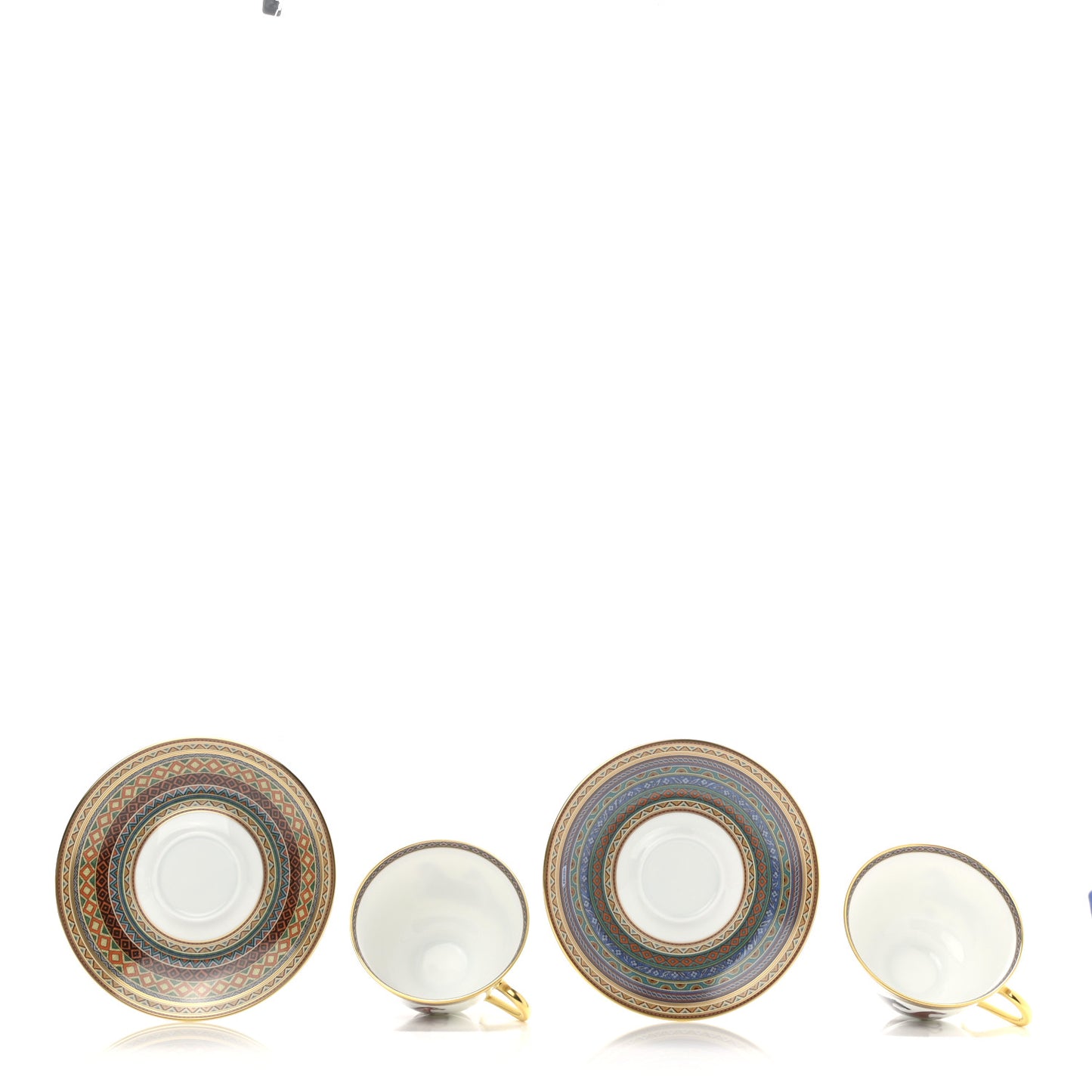 Porcelain Cheval d'Orient Tea Cup and Saucer Set of 6