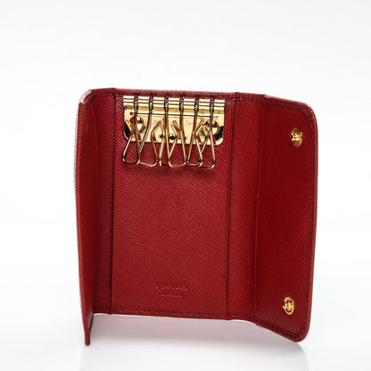 Prada Saffiano Metal 6 Key Holder Fuoco 5 of 8
