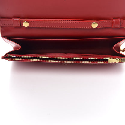 Celine Shiny Smooth Calfskin C Wallet On Chain Bag Red 5 of 11