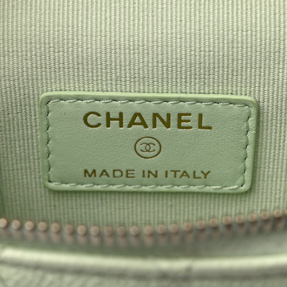 Chanel Caviar Quilted Small Handle With Care Vanity Case With Chain Light Green 6 of 11