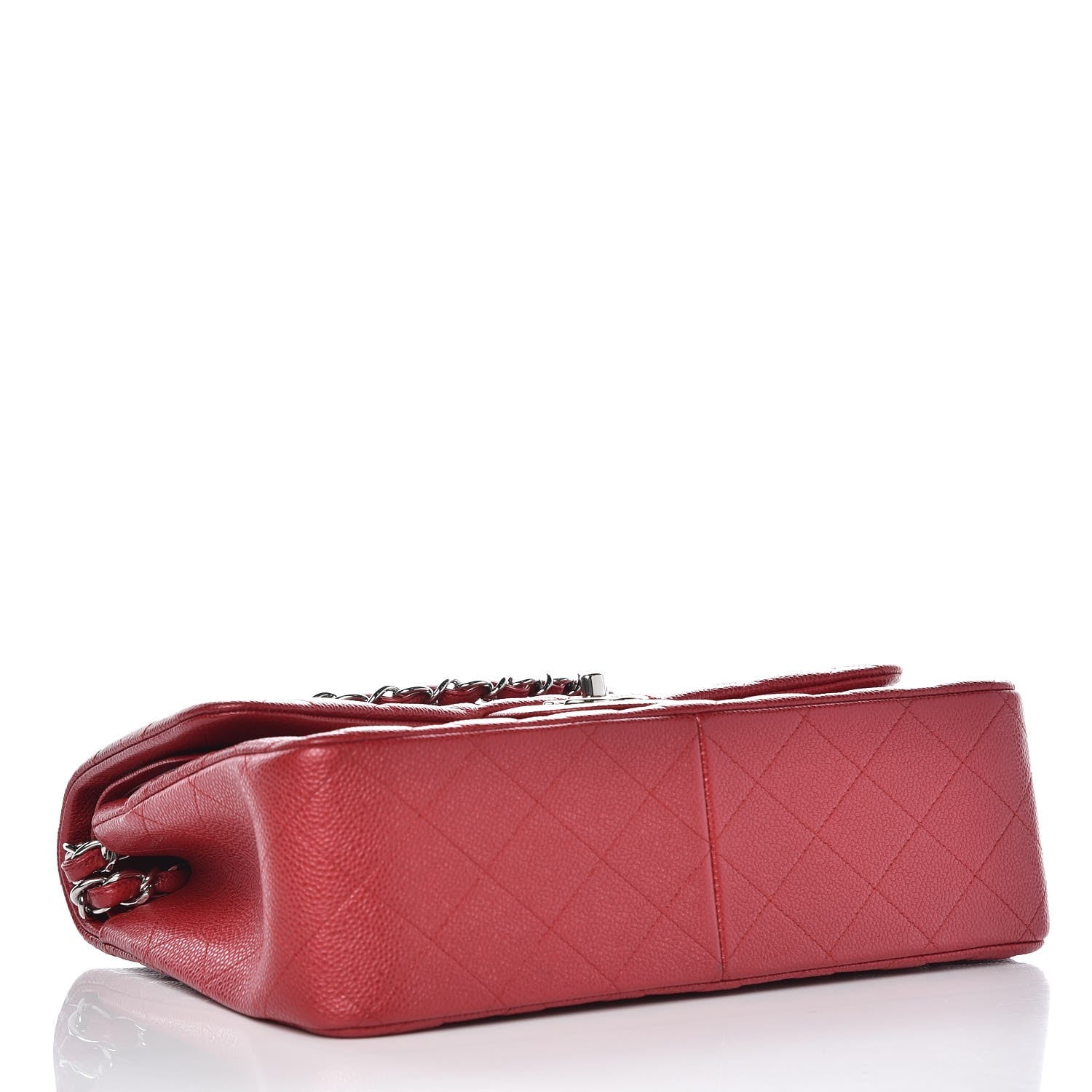 Chanel Pearly Caviar Quilted Jumbo Double Flap Dark Pink 4 of 7
