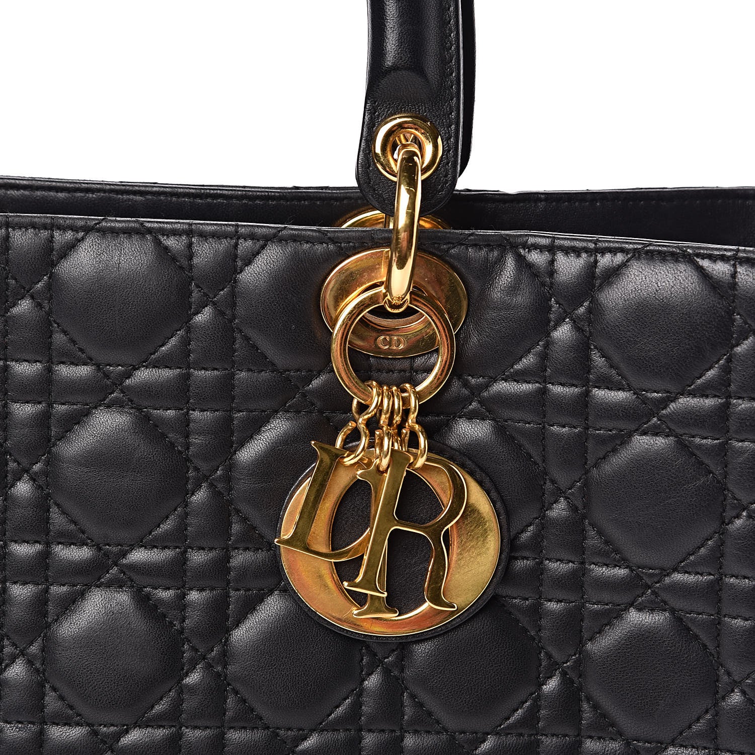 Christian Dior Lambskin Cannage Large Lady Dior Black 10 of 10