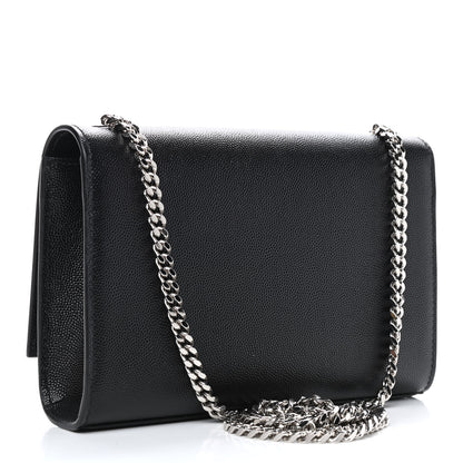 Saint Laurent Grain De Poudre Small Monogram Kate Satchel Black 2 of 7