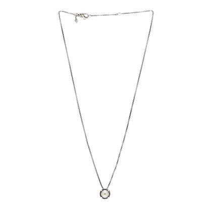 David Yurman Sterling Silver Pearl 8mm Petite Chatelaine Pendant Necklace 3 of 4