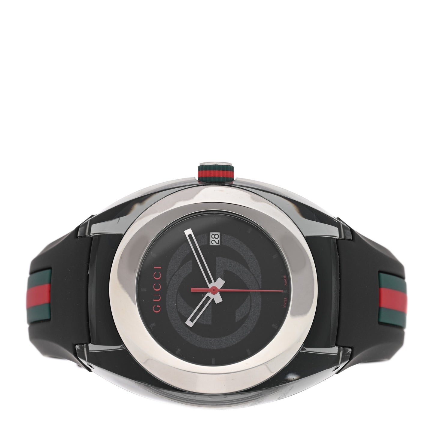 Stainless Steel Rubber 46mm Sync Web Quartz Watch Black