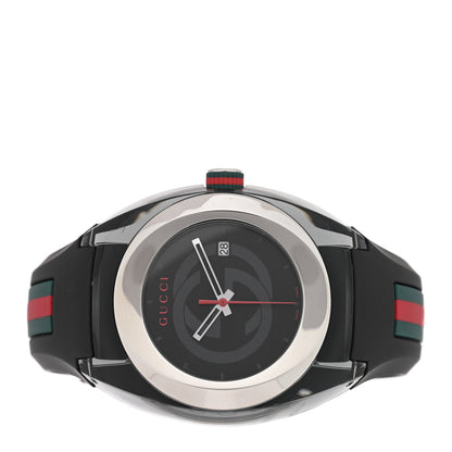 Gucci Stainless Steel Rubber 46mm Sync Web Quartz Watch Black 2 of 4