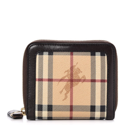 Burberry Haymarket Check Zip Around Wallet Chocolate 1 of 8