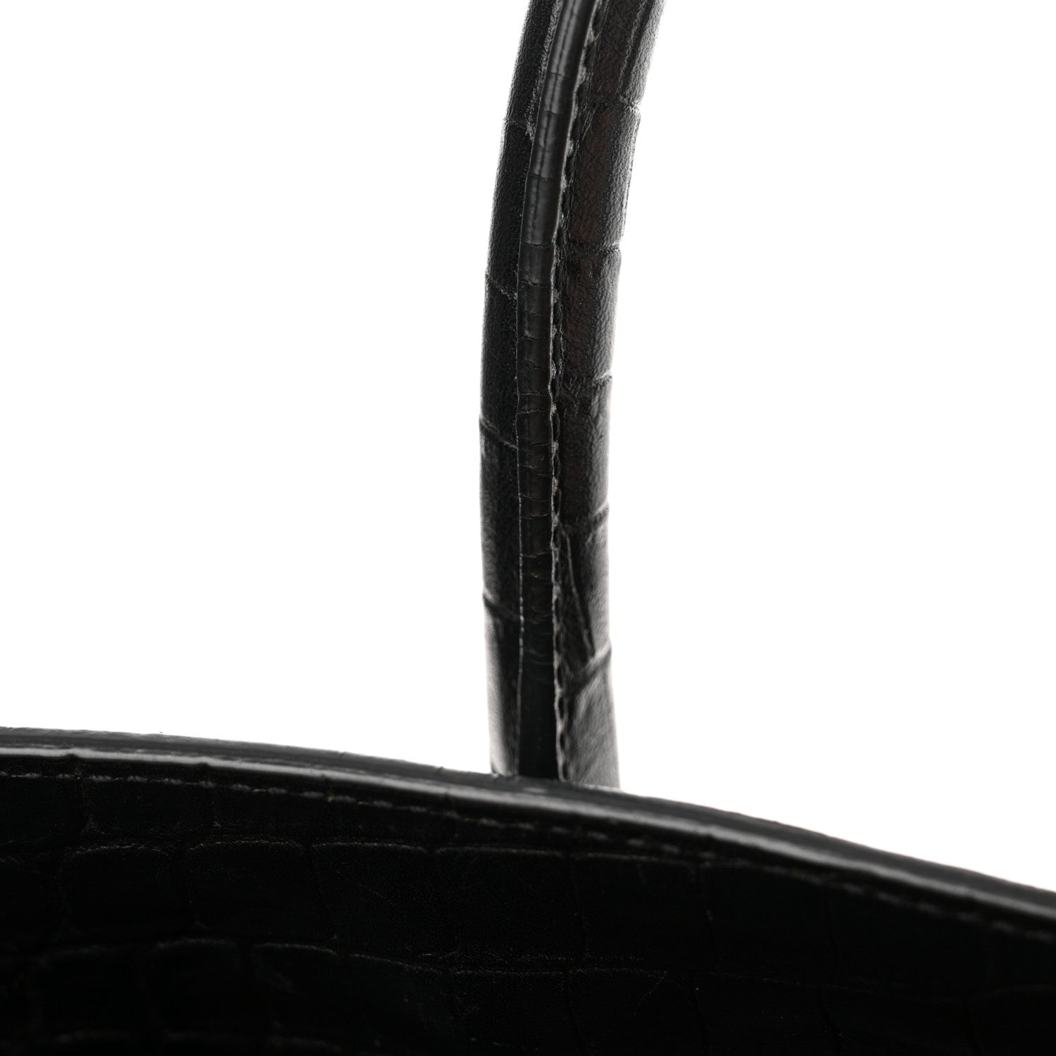Saint Laurent Calfskin Crocodile Embossed Small Supple Sac de Jour Black 19 of 21