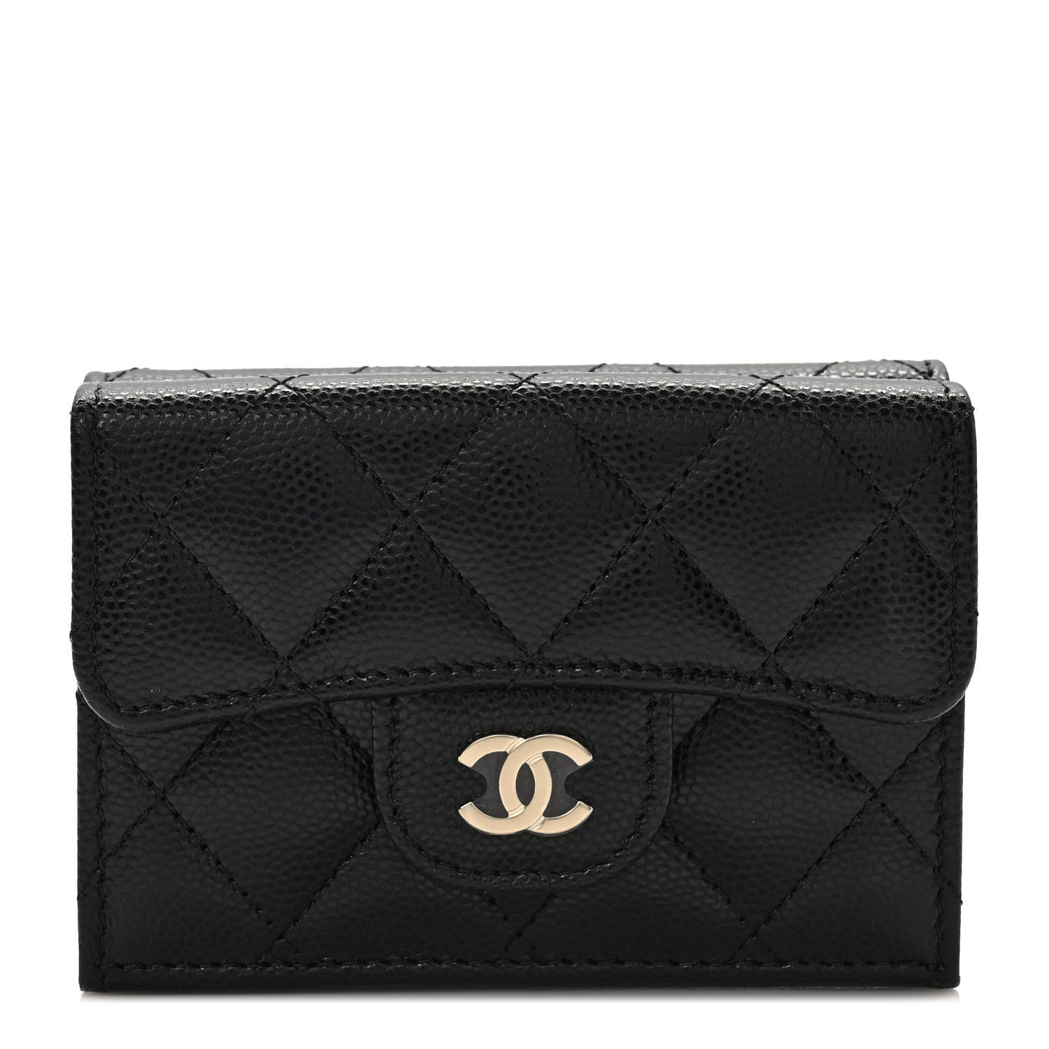 Chanel Caviar Quilted Double Flap Wallet Black 1 of 7