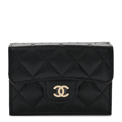 Chanel Caviar Quilted Double Flap Wallet Black 1 of 7