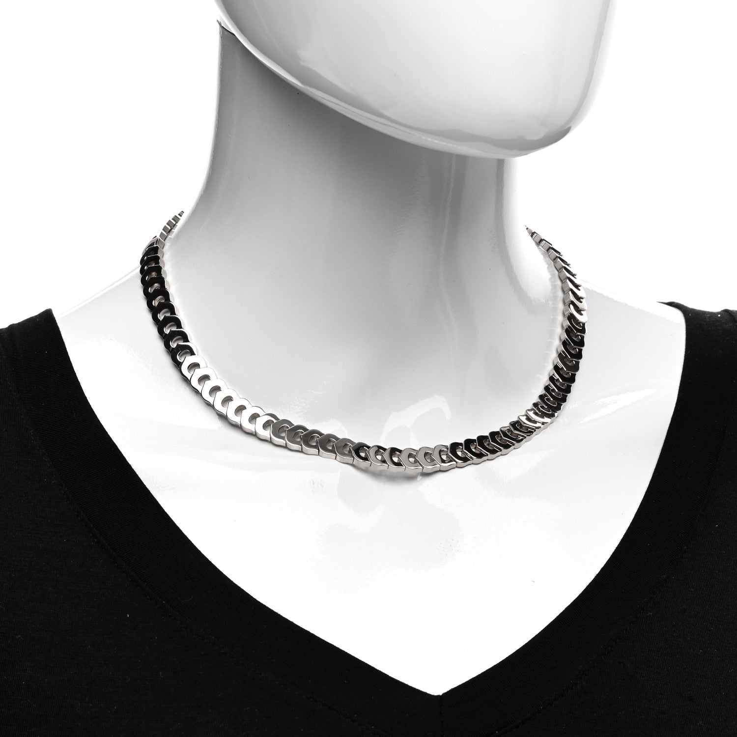 Cartier 18K White Gold Diamond C de Cartier Necklace 2 of 3