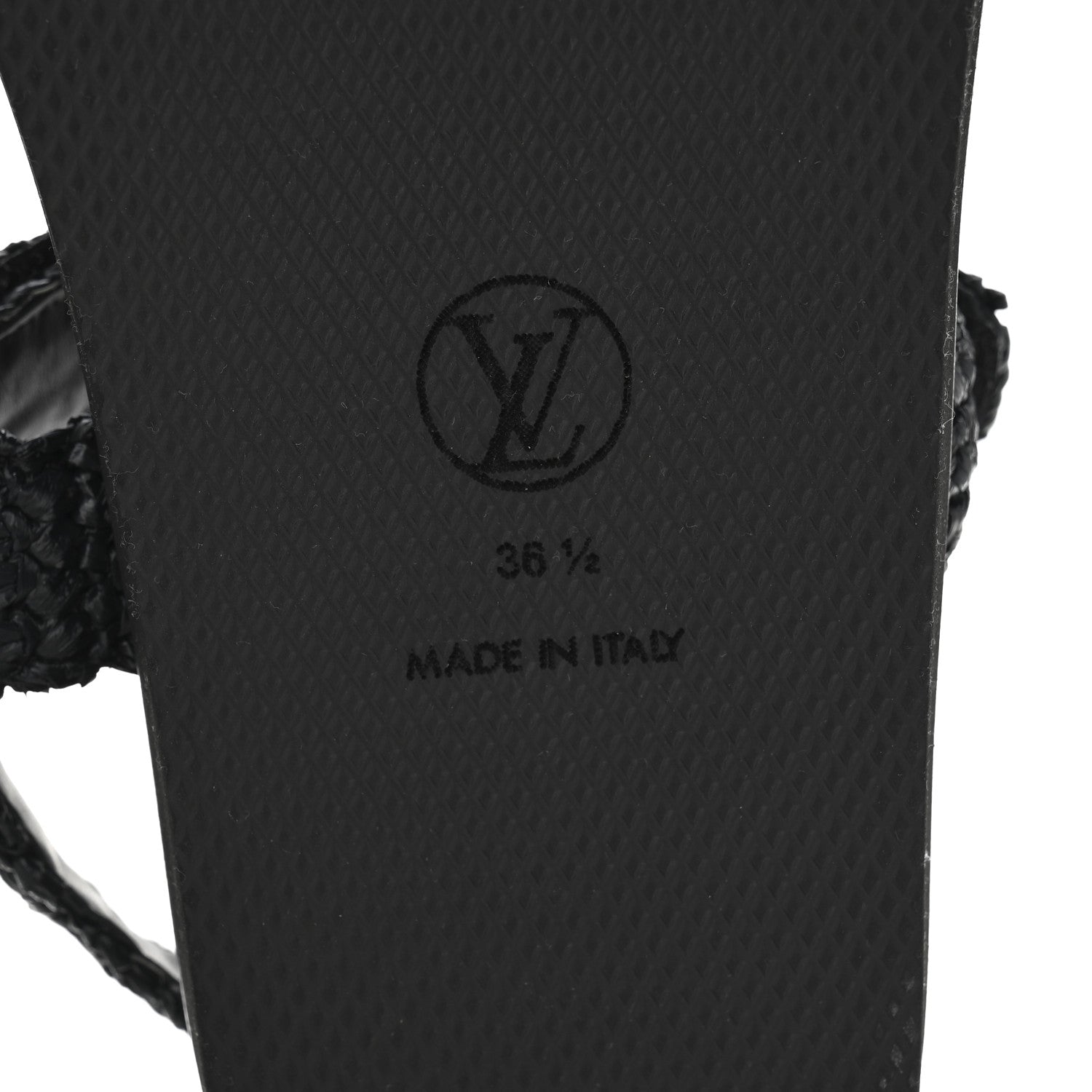 Louis Vuitton Raffia Sunset Comfort Flat Sandals 36.5 Black 7 of 9