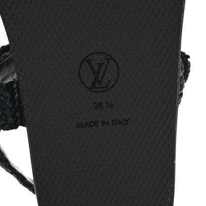 Louis Vuitton Raffia Sunset Comfort Flat Sandals 36.5 Black 7 of 9