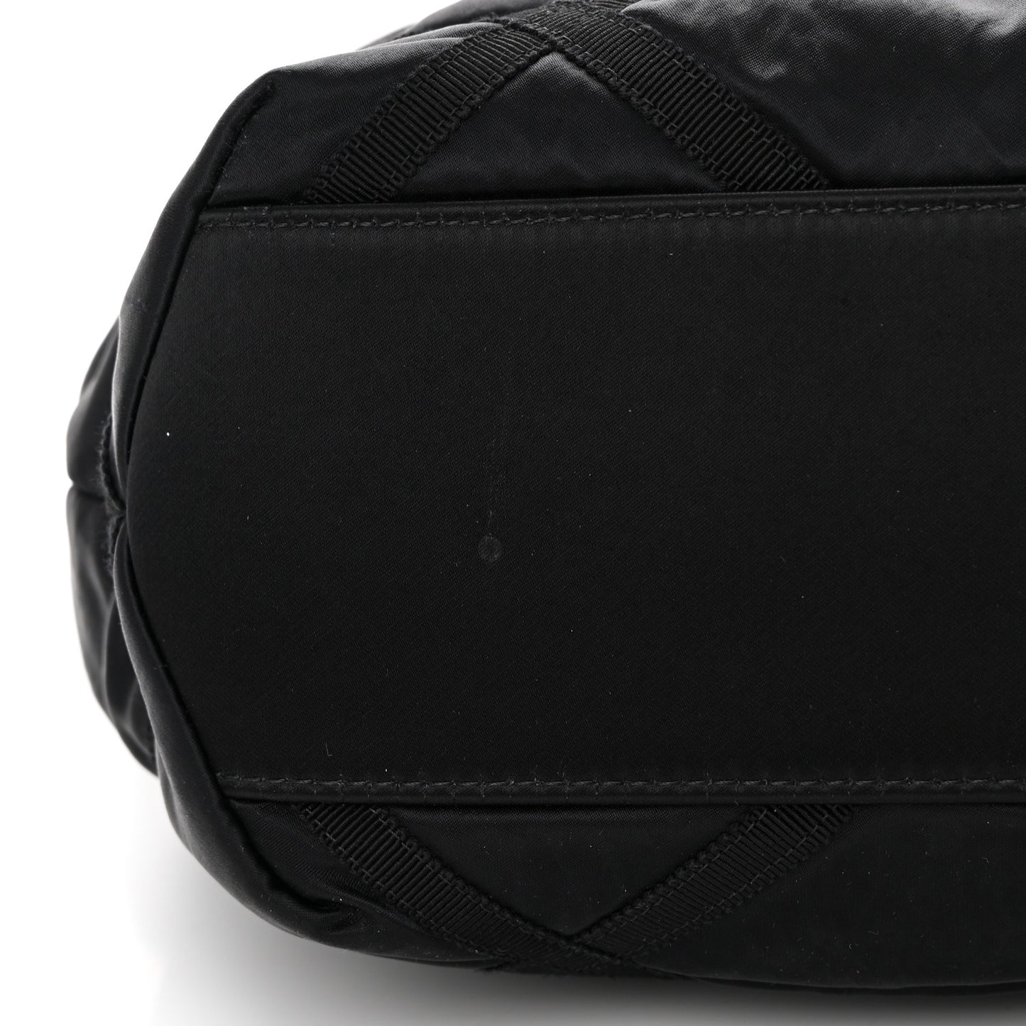 Nylon Grosgrain Quilted Lifestyle Shopping Tote Black