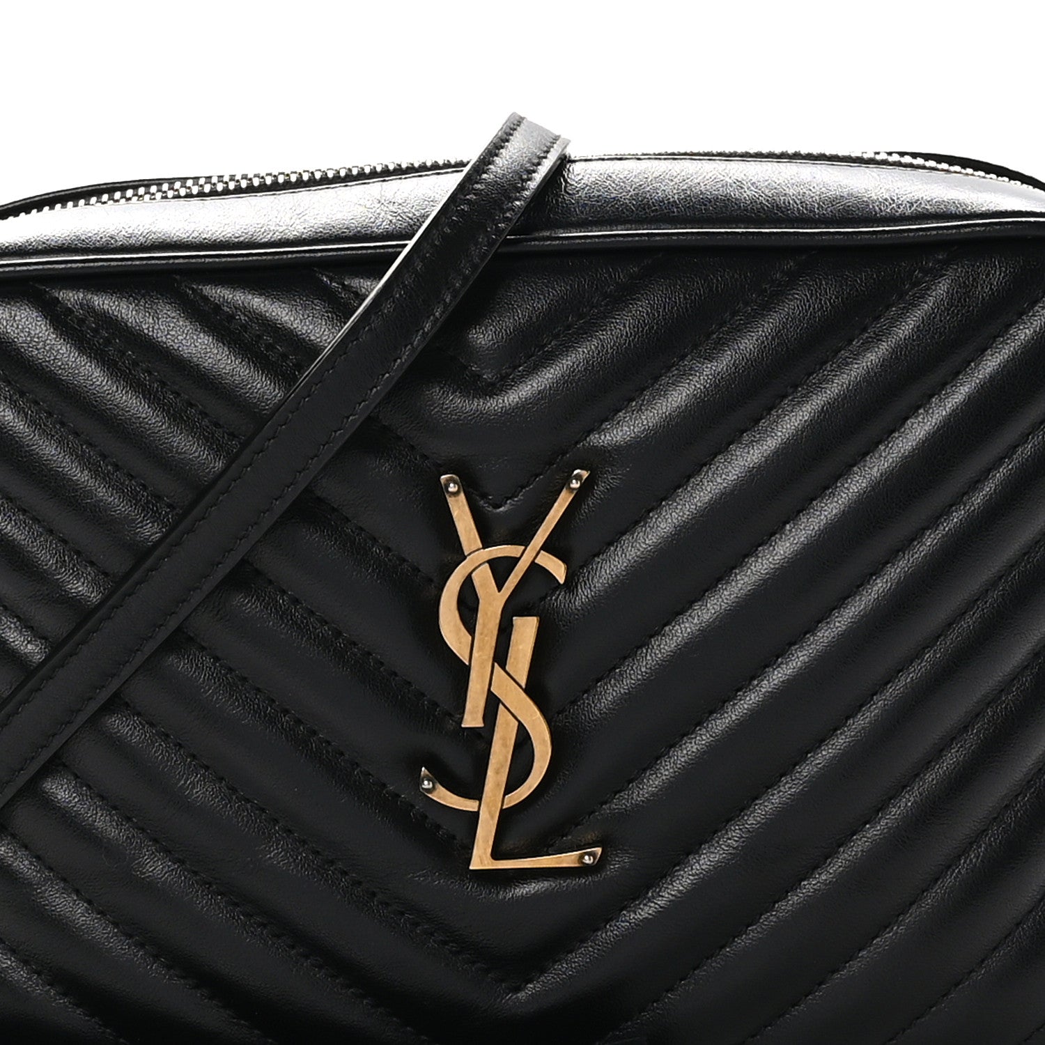 Saint Laurent Calfskin Matelasse Monogram Lou Camera Bag Black 8 of 10