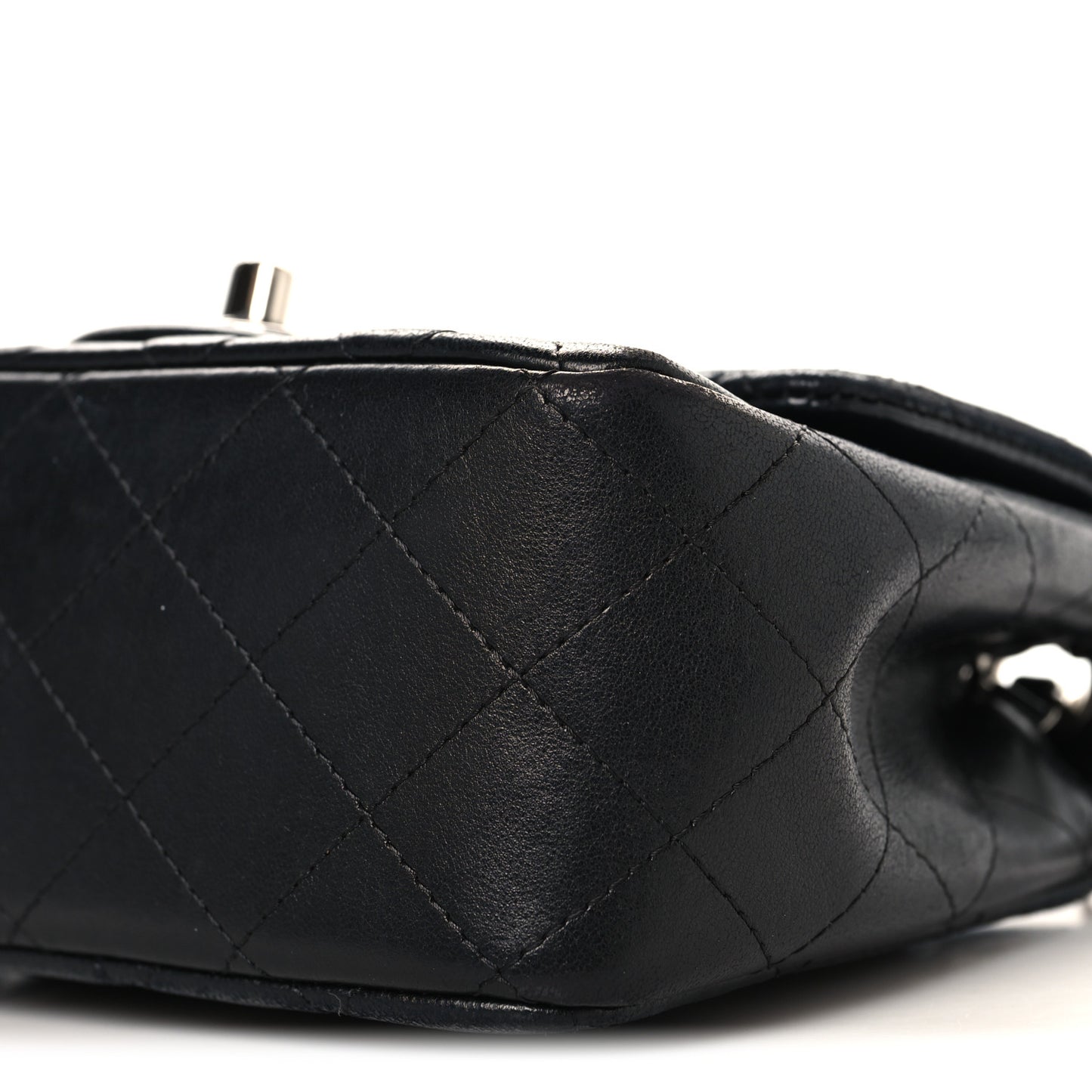 Lambskin Quilted Mini Square Flap Black