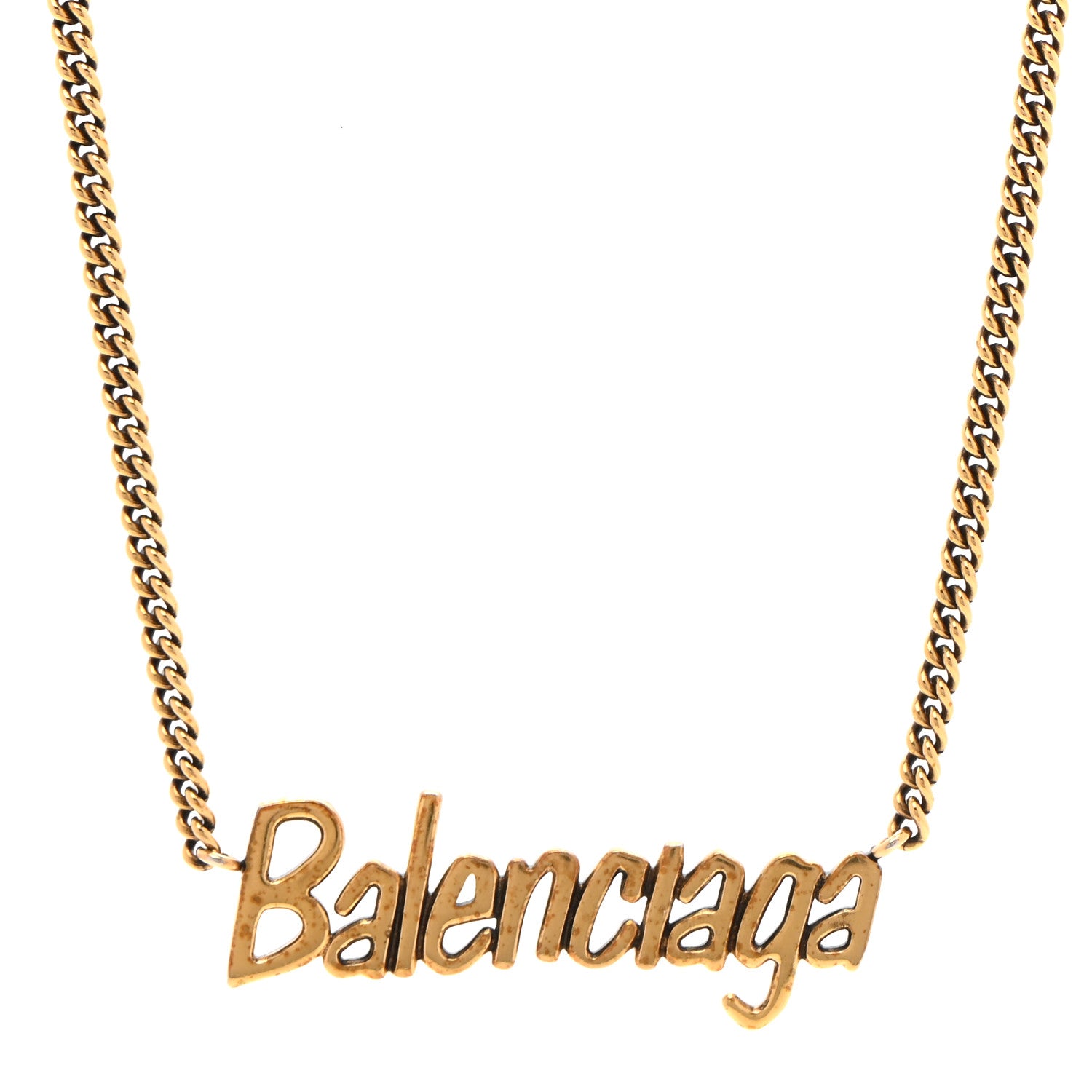 Balenciaga Metal Logo Necklace Gold 4 of 7