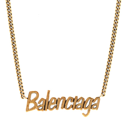 Balenciaga Metal Logo Necklace Gold 4 of 7
