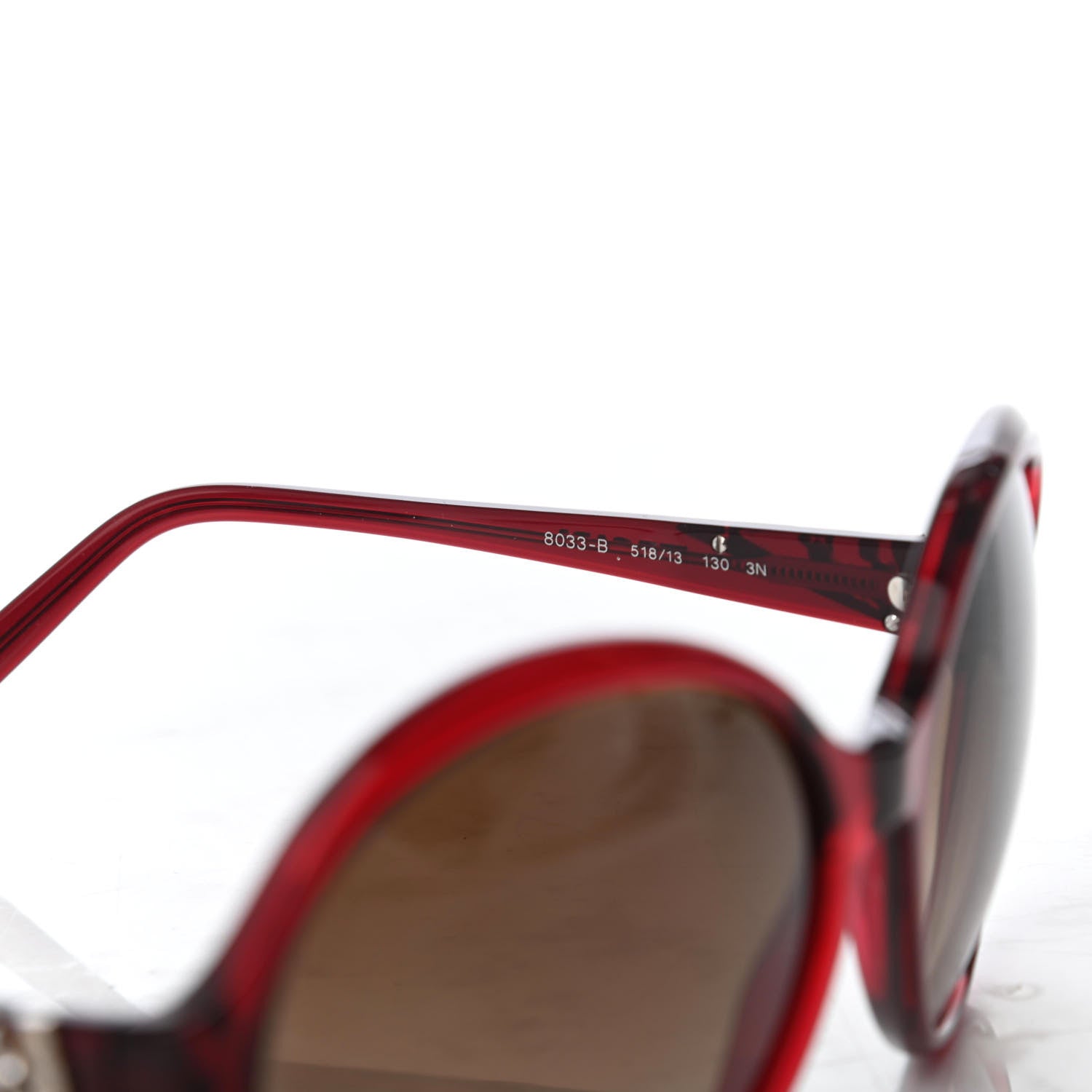 Bulgari Round Crystal Sunglasses 8033-B Red 6 of 8