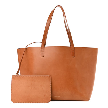 Mansur Gavriel Vegetable Tanned Calfskin Large Shopping Bag Camello Blue 1 of 16