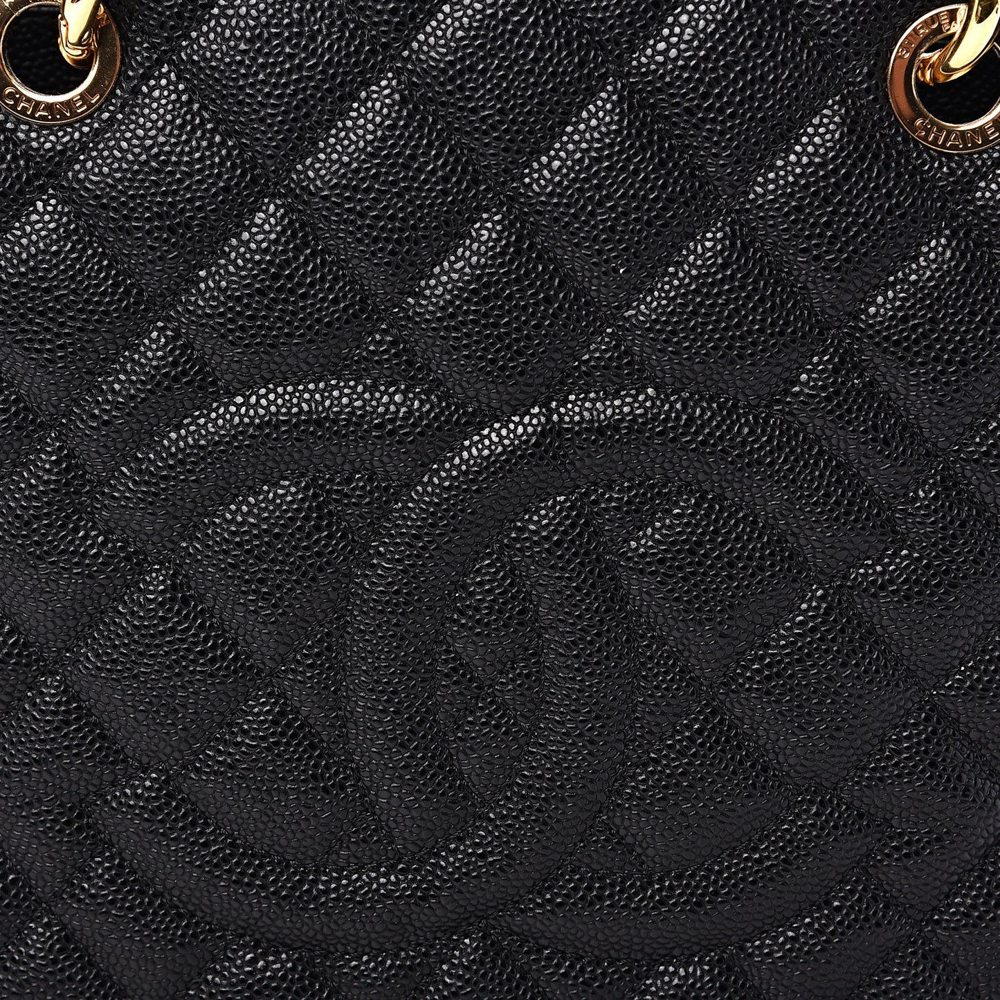 Caviar Quilted Grand Shopping Tote GST Black