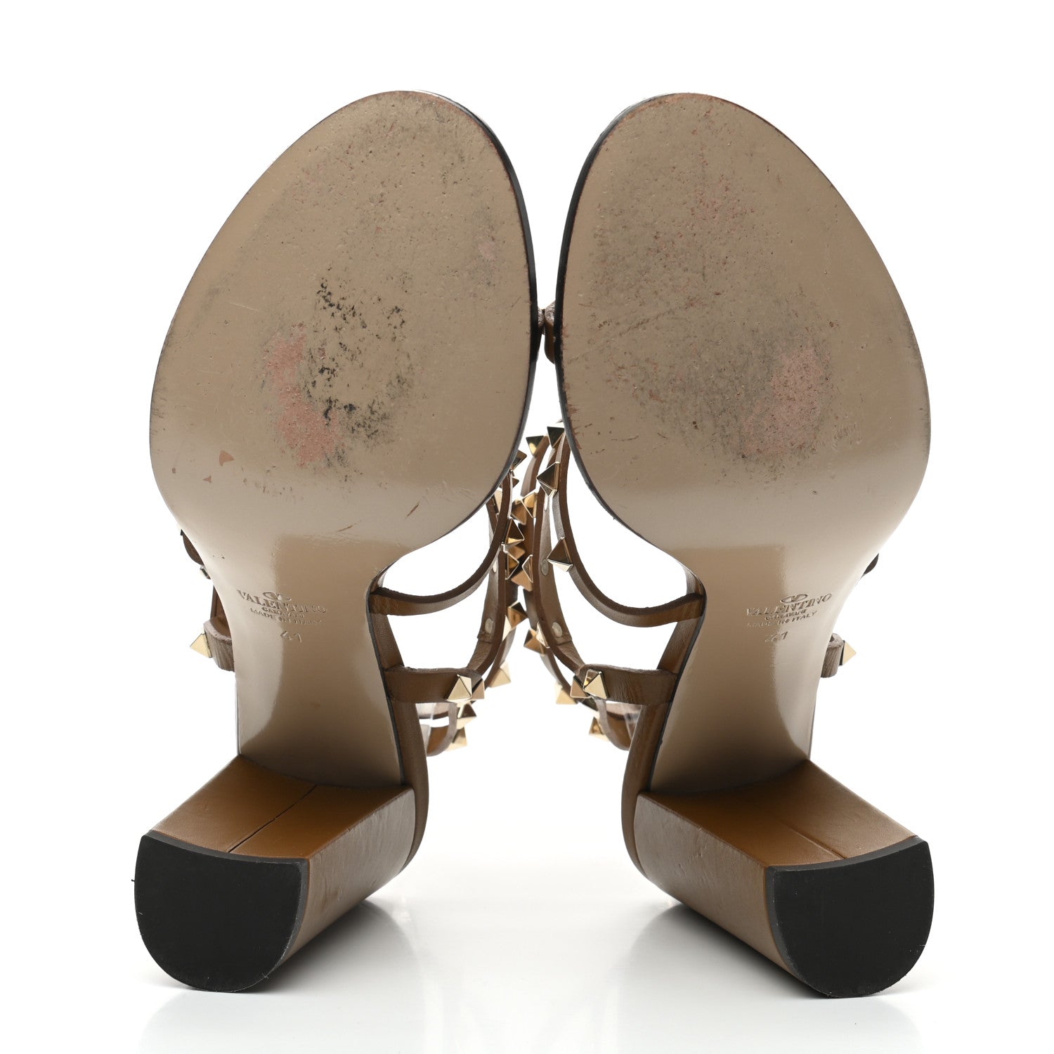 Valentino Garavani Calfskin Rockstud 90mm City Sandals 41 Light Cuir 5 of 7
