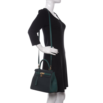 Hermes Togo Horseshoe Kelly Retourne 28 Vert Cypress Malachite 2 of 12
