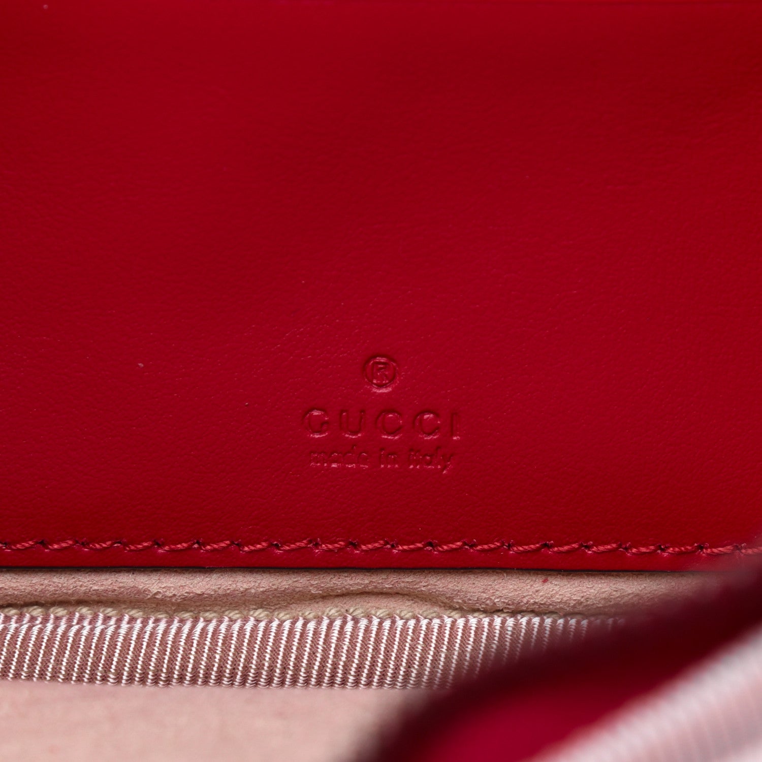 Gucci Calfskin Matelasse Mini GG Marmont Chain Crossbody Bag Hibiscus Red 11 of 16