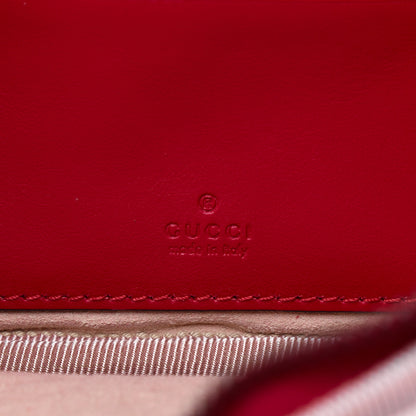 Gucci Calfskin Matelasse Mini GG Marmont Chain Crossbody Bag Hibiscus Red 11 of 16