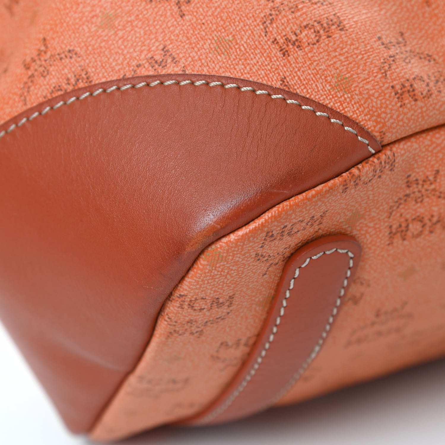 MCM Coated Canvas Shopper Tote Orange 10 of 15