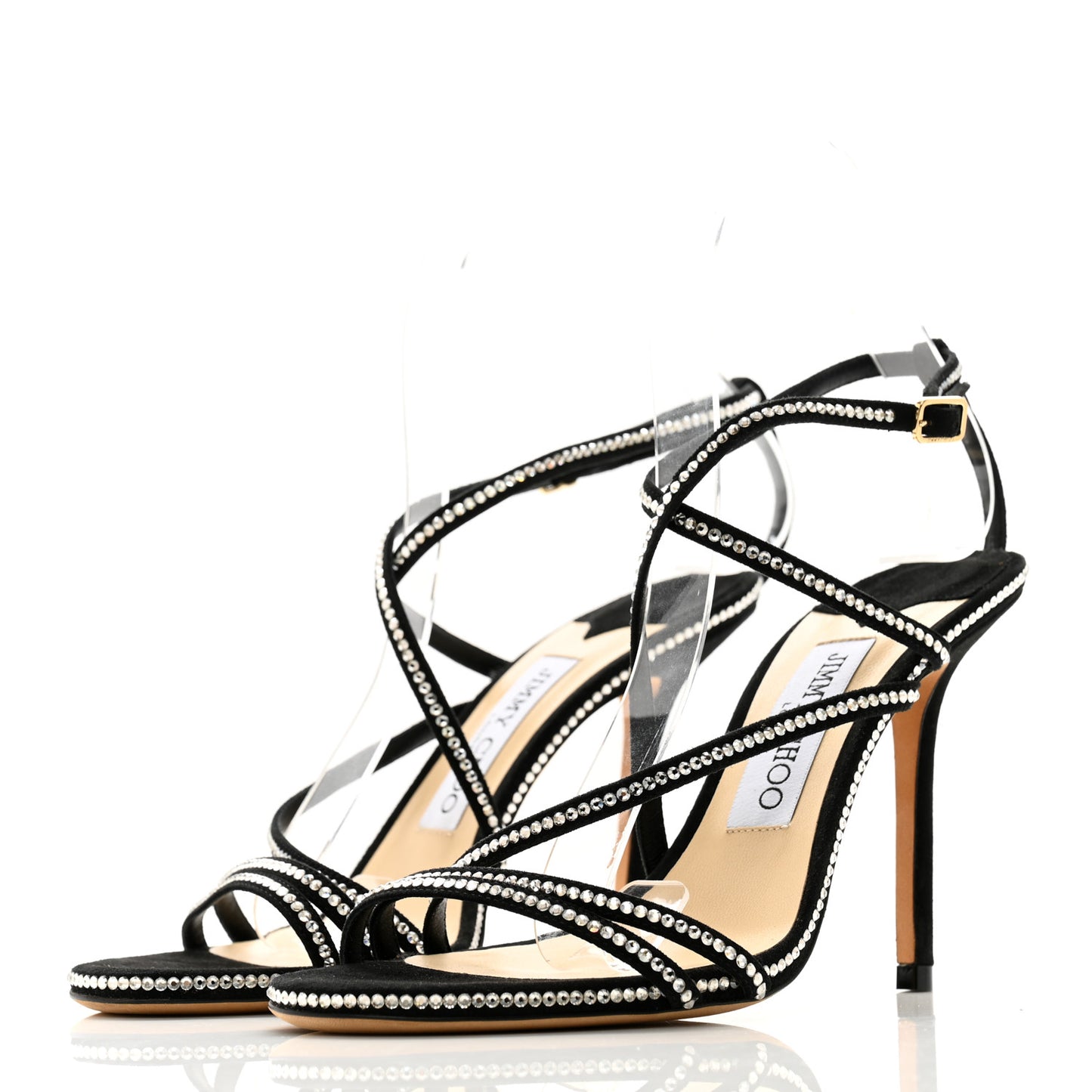 Crystal Suede Dudette 100 Pumps 36.5 Black