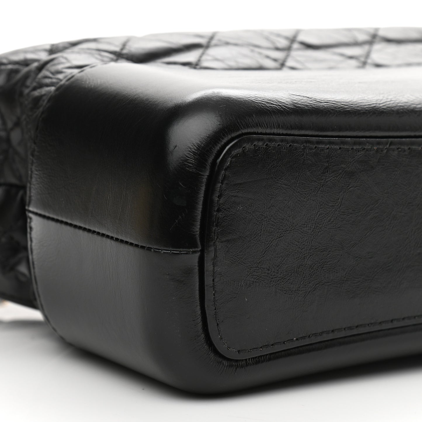 Aged Calfskin Quilted Medium Gabrielle Hobo Black