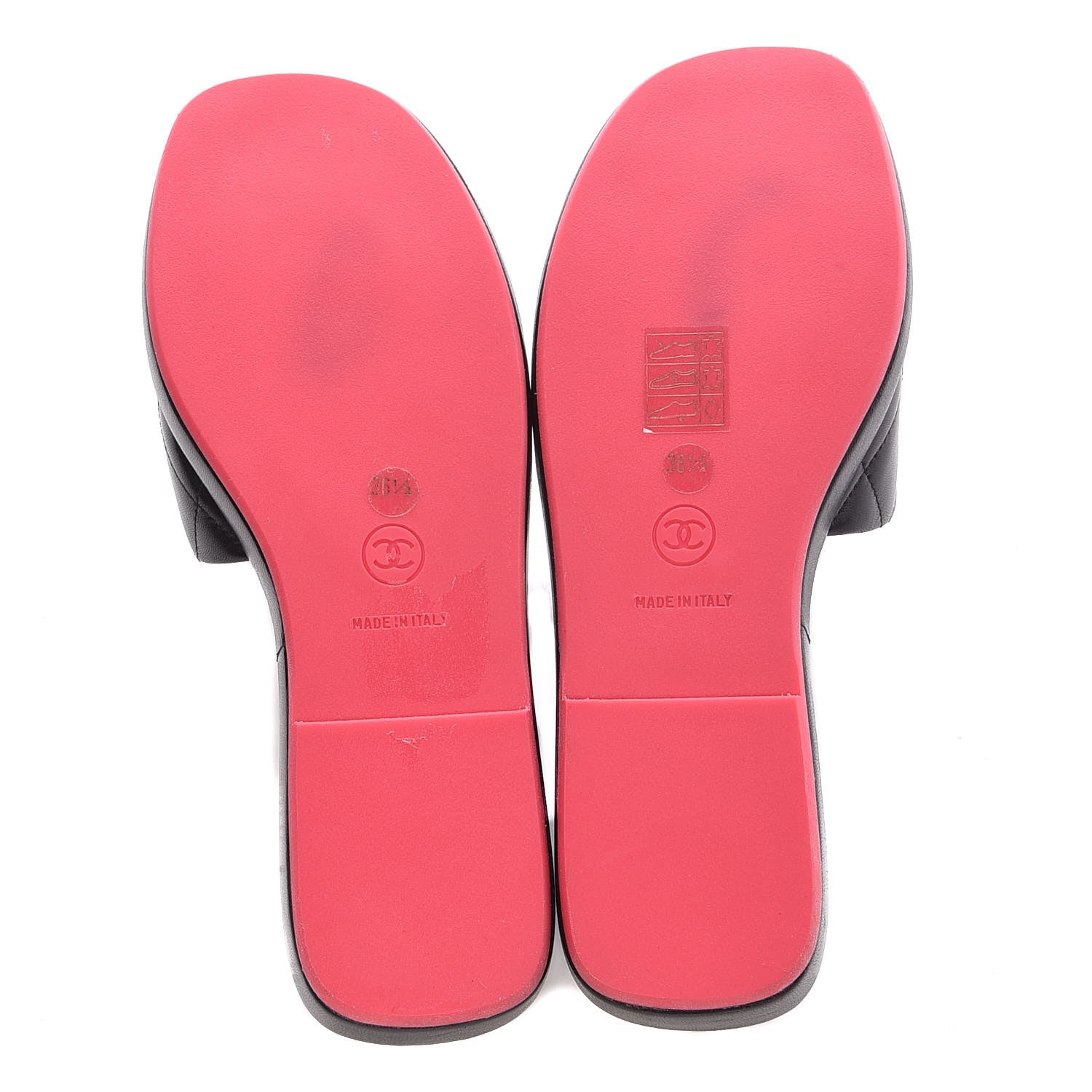 Chanel Calfskin Cambon CC Flat Slide Sandals 36.5 Black 5 of 11