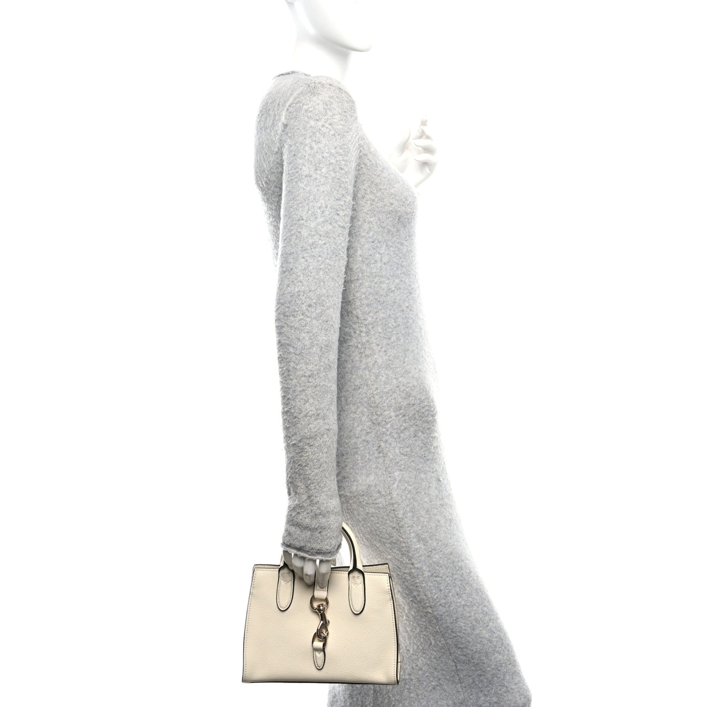 Pebbled Calfskin Small Jackie Tote New Ivoire