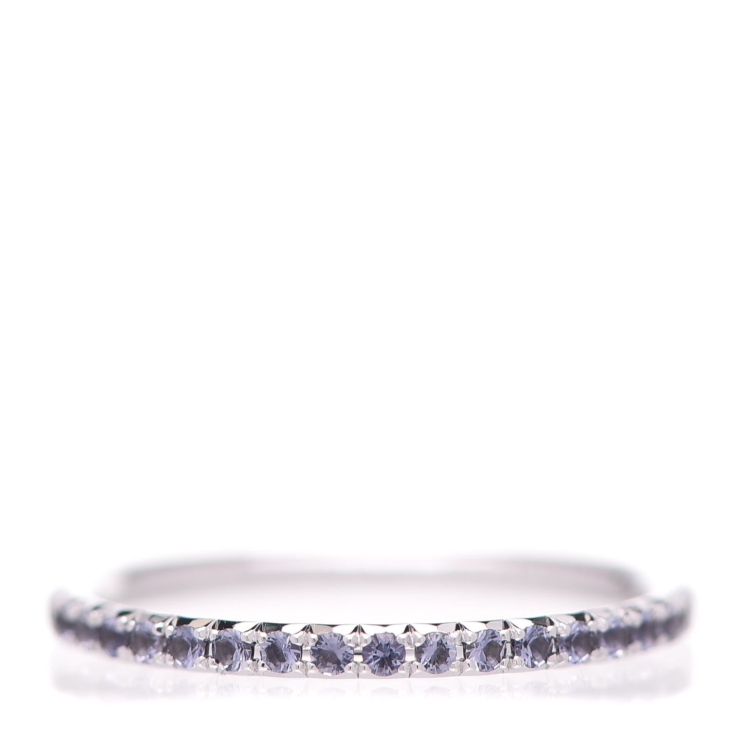 Tiffany 18K White Gold Iolite Metro Ring 48 4.5 1 of 6