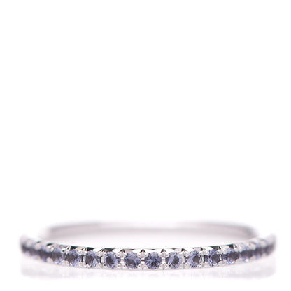 Tiffany 18K White Gold Iolite Metro Ring 48 4.5 1 of 6