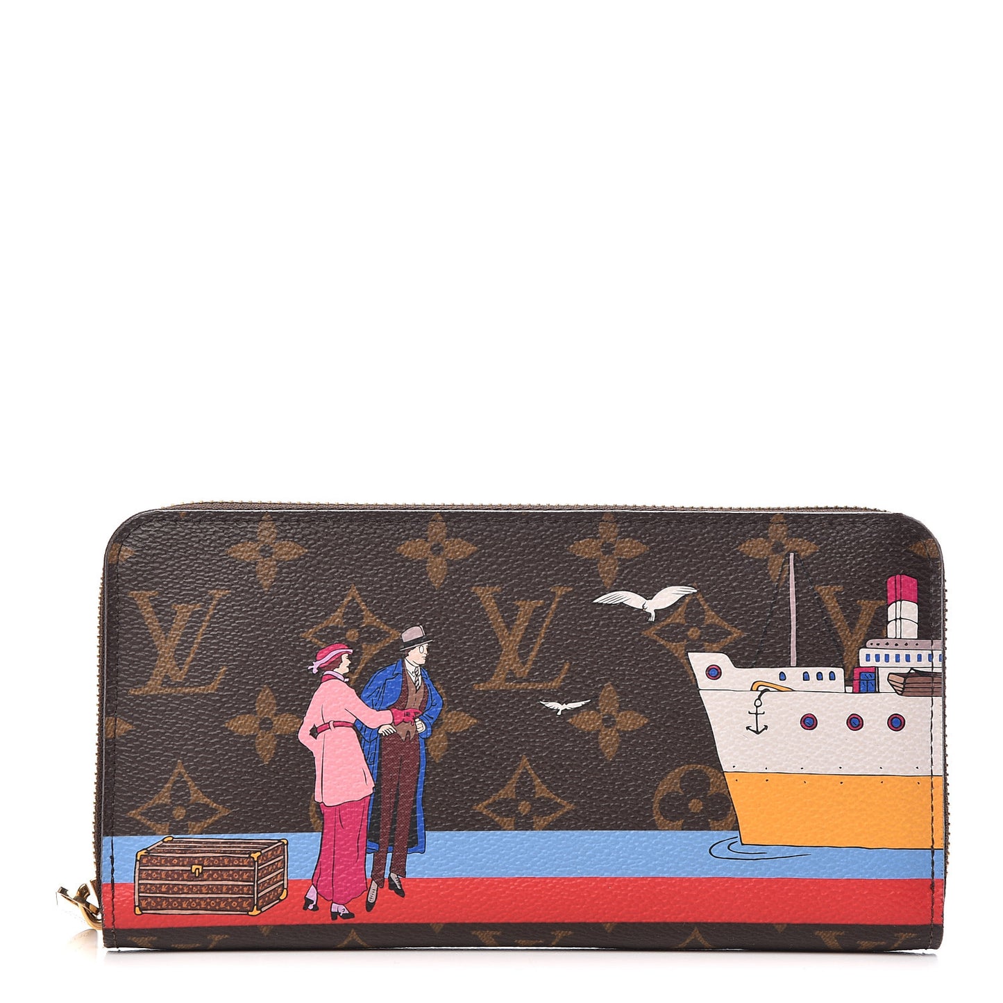 Monogram 2016 Christmas Animation Zippy Wallet Rouge