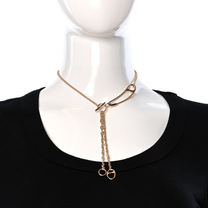 Hermes 18K Rose Gold Diamond GM Chaine d'Ancre Punk Lariat Necklace 3 of 6