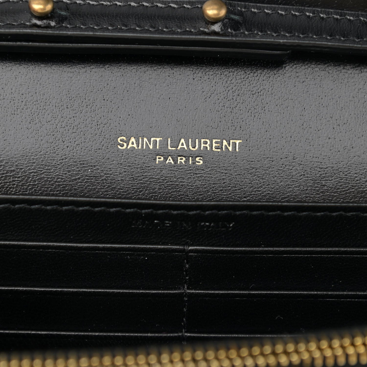 Saint Laurent Glossy Calfskin Monogram Chain Wallet Black 6 of 11