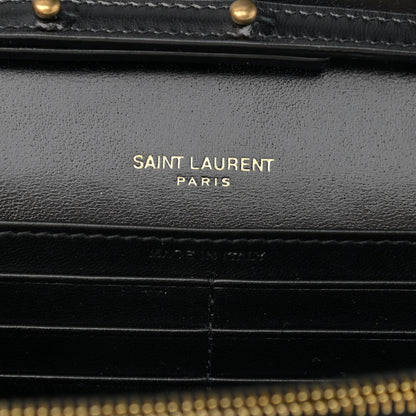 Saint Laurent Glossy Calfskin Monogram Chain Wallet Black 6 of 11